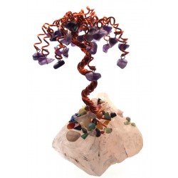 Small Amethyst on Rose Quartz Crystal Tree 06